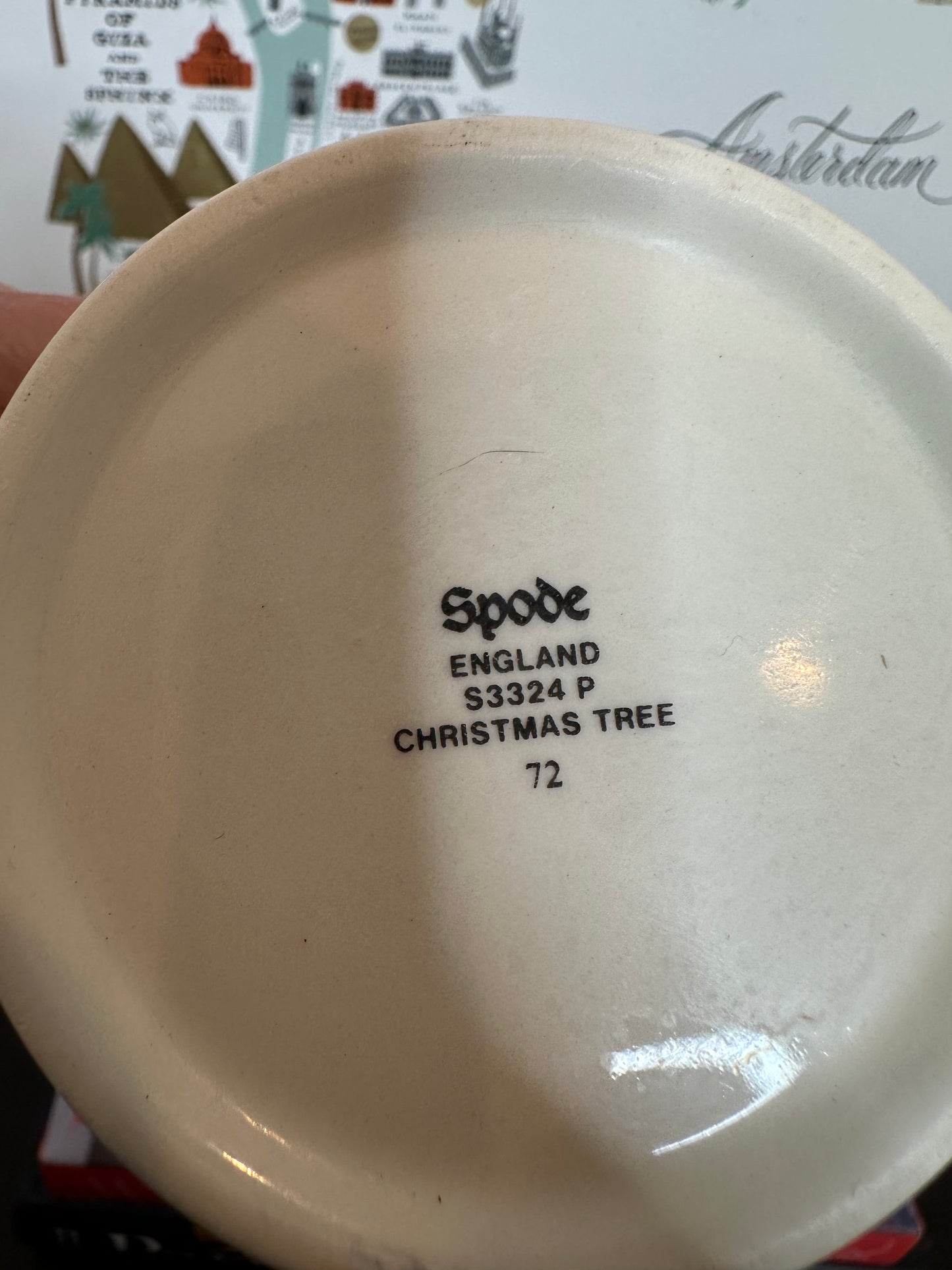 Vintage Spode Christmas Tree Mugs, Set of 4, Made in England