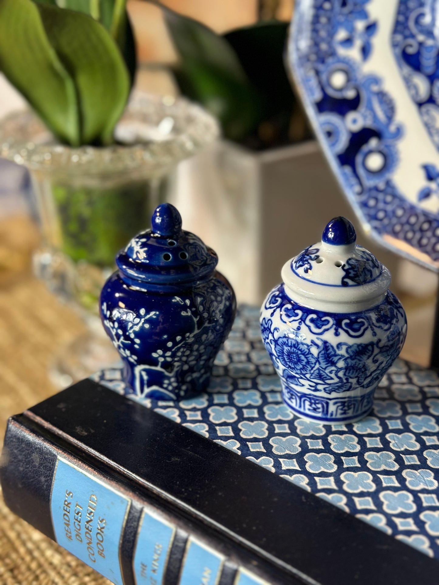 Blue & White S&P Chinoiserie Shaker Set (3) Different Styles to choose!