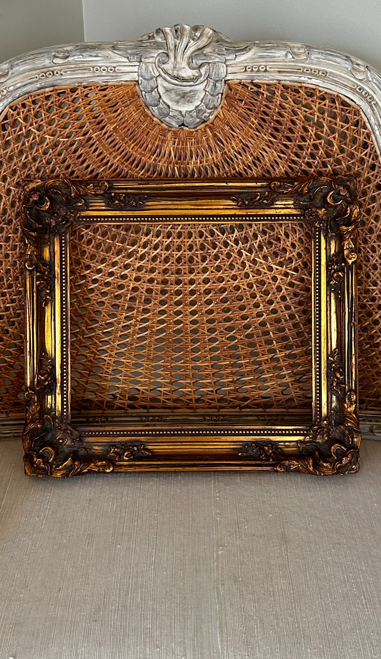 Vintage carved baroque wood frame for art paintings