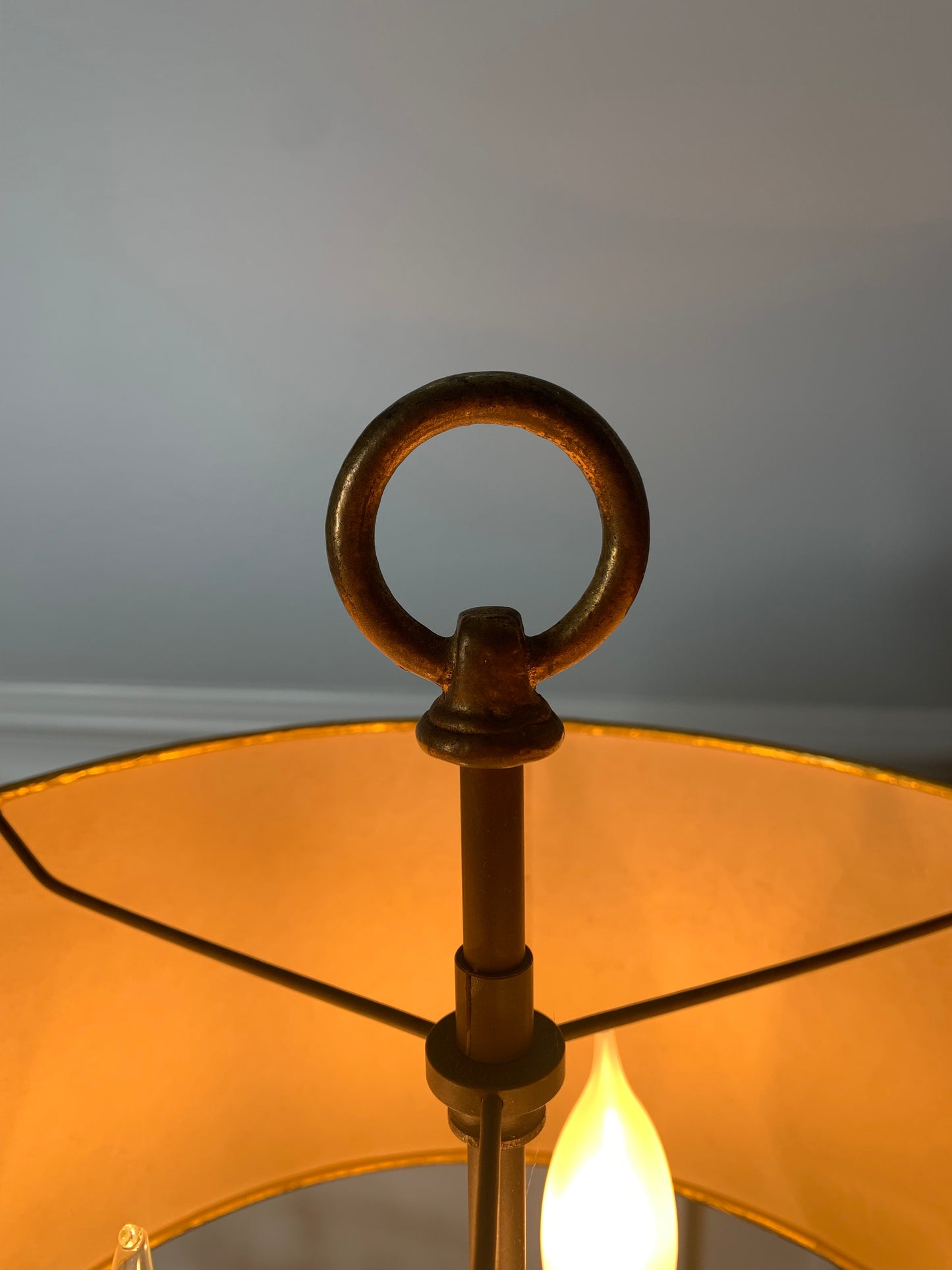 Paul Hansen Brass lamp with Gold Drum Shade