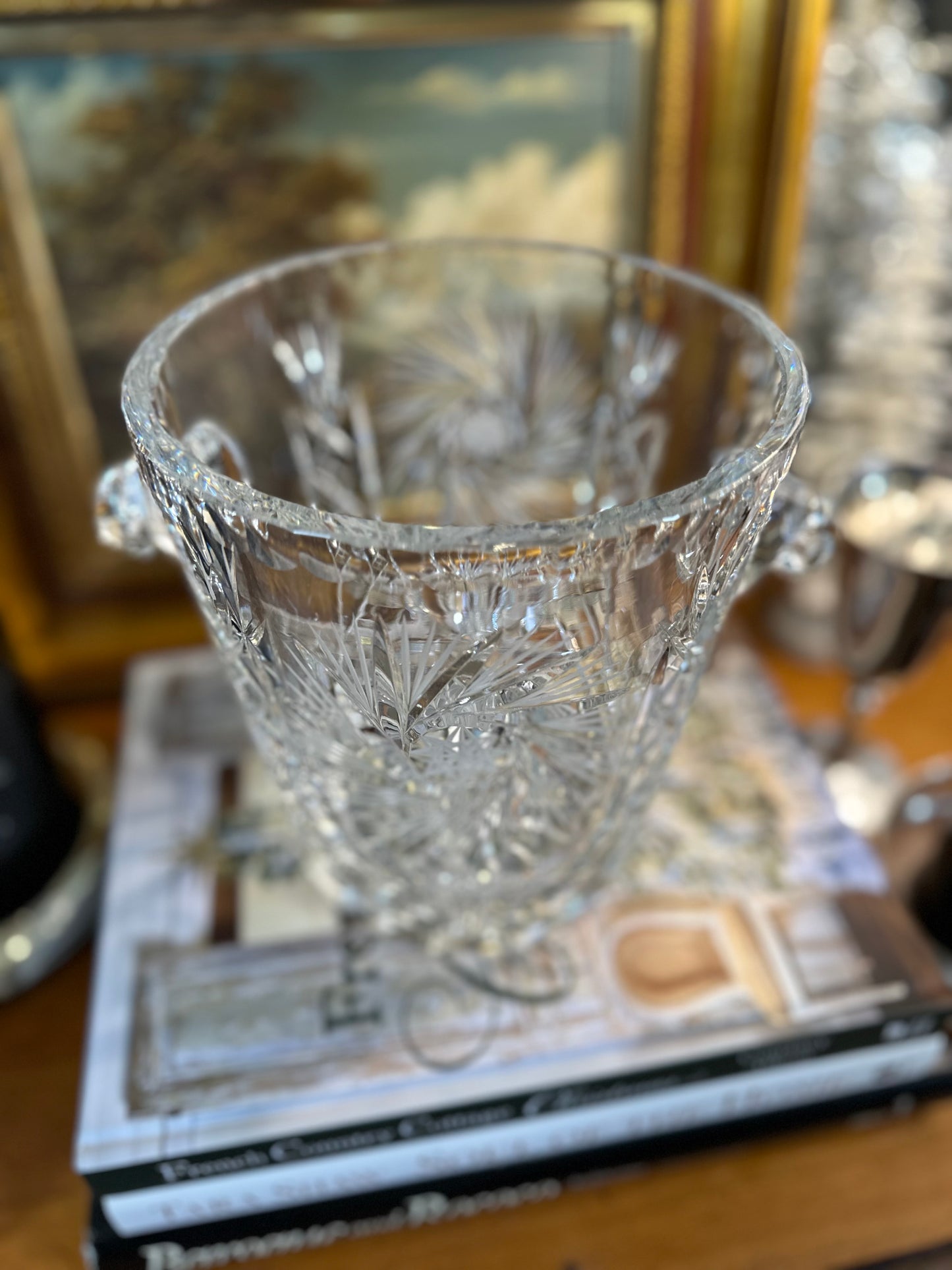 PRISTINE! Stunning Heavy Crystal Champagne Ice Bucket, 7.5"