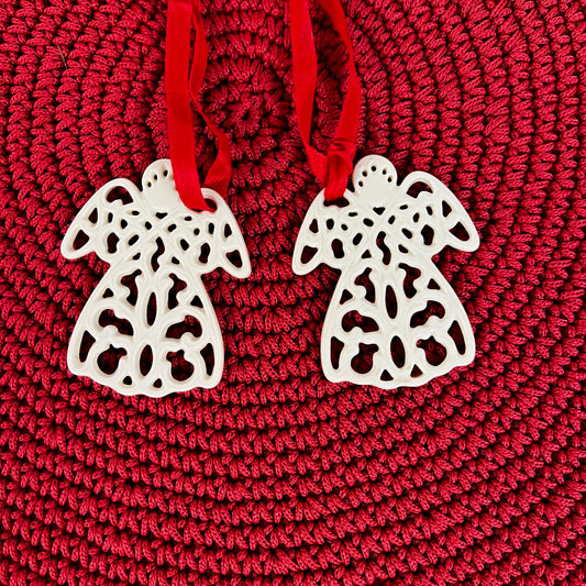 Live 11/21 Pair of Lenox Angel Ornaments