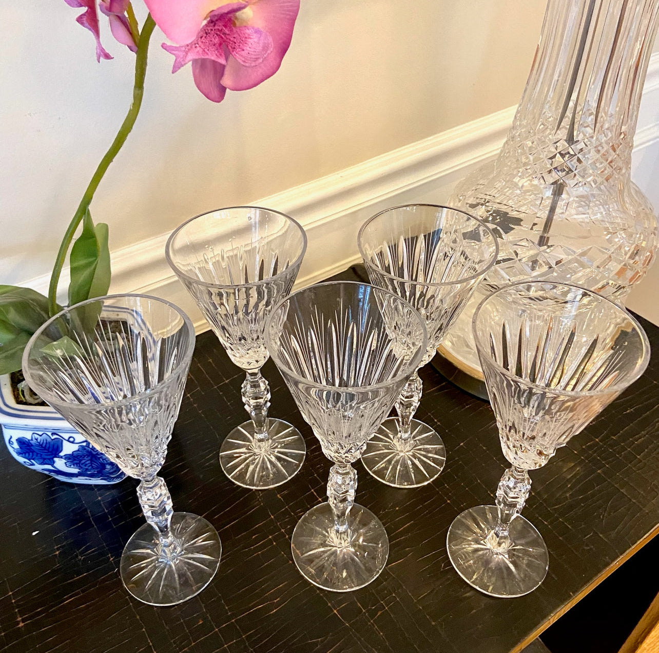 Set of 5 brilliant vintage crystal stemware. – Lillian Grey