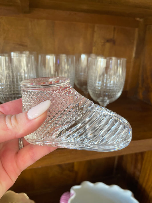 Live Sale 11/14 for Theresa - Vintage Signed Waterford Crystal Baby Boot - Pristine!