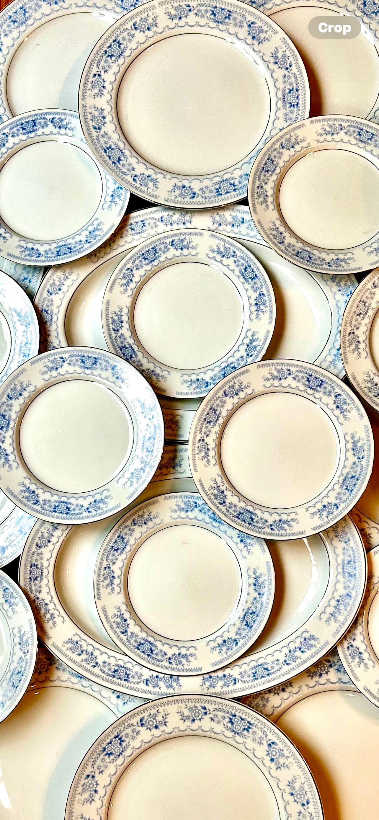 Set of 6 Vintage blue and white porcelain salad dessert plates