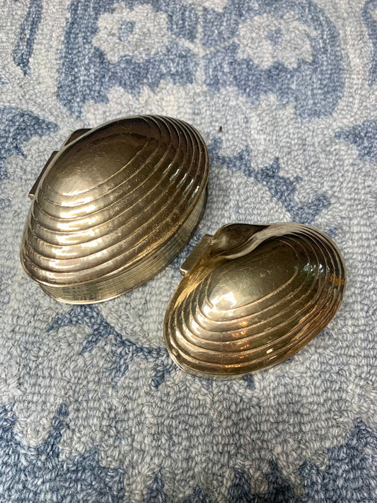 Set of brass shell nesting boxes