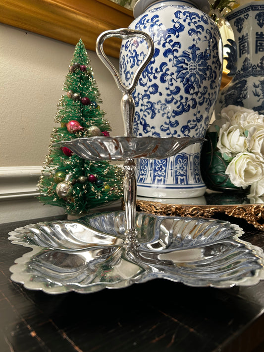 Vintage  2 tier serving platter