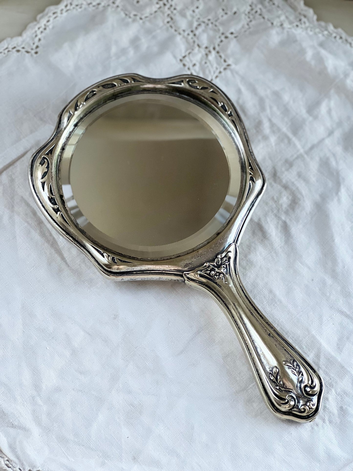 Beautiful Antique Art Nouveau Hand Mirror