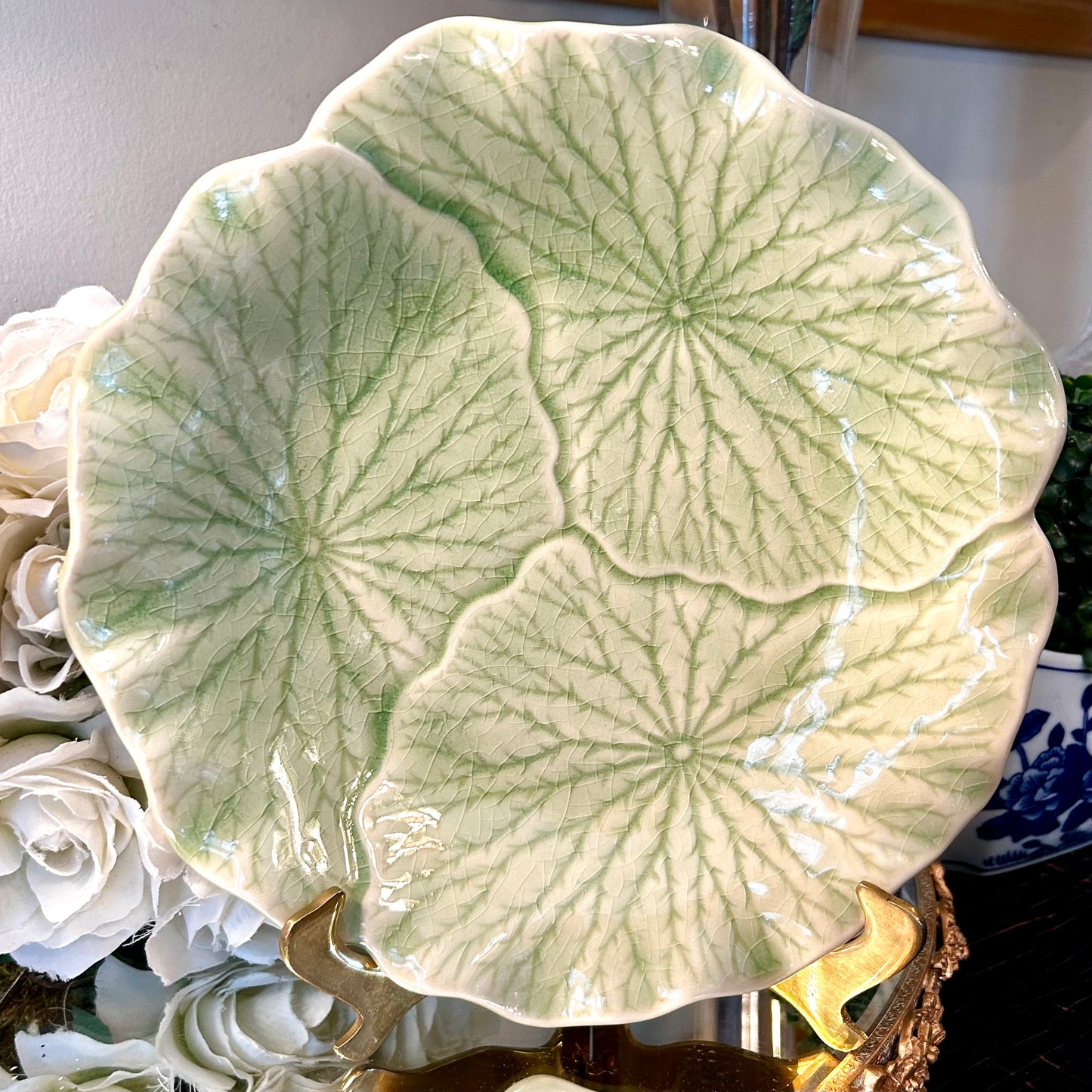 Set of 2 Vintage cabbage ware plates