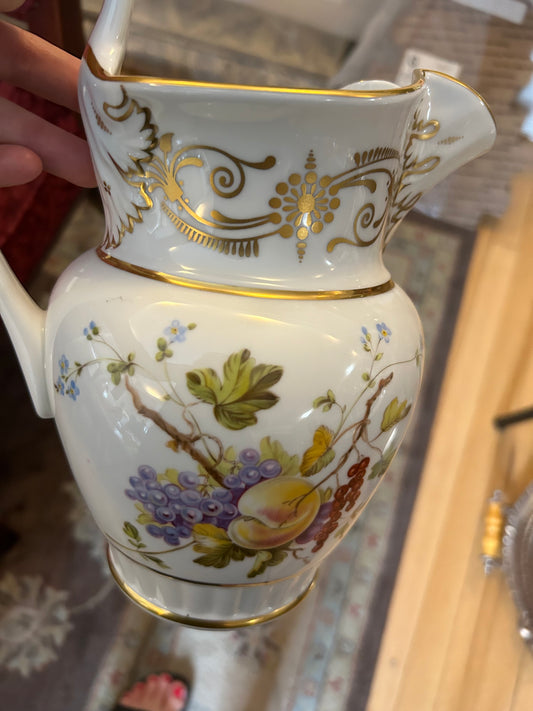 7/24 Tucker Reproduction Pitcher w stunning floral decor and a pair of gilded toasting glasses for Sallens57