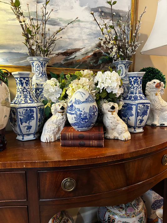 Blue and White Porcelain Ginger Jar_ The Shops at Mount Vernon