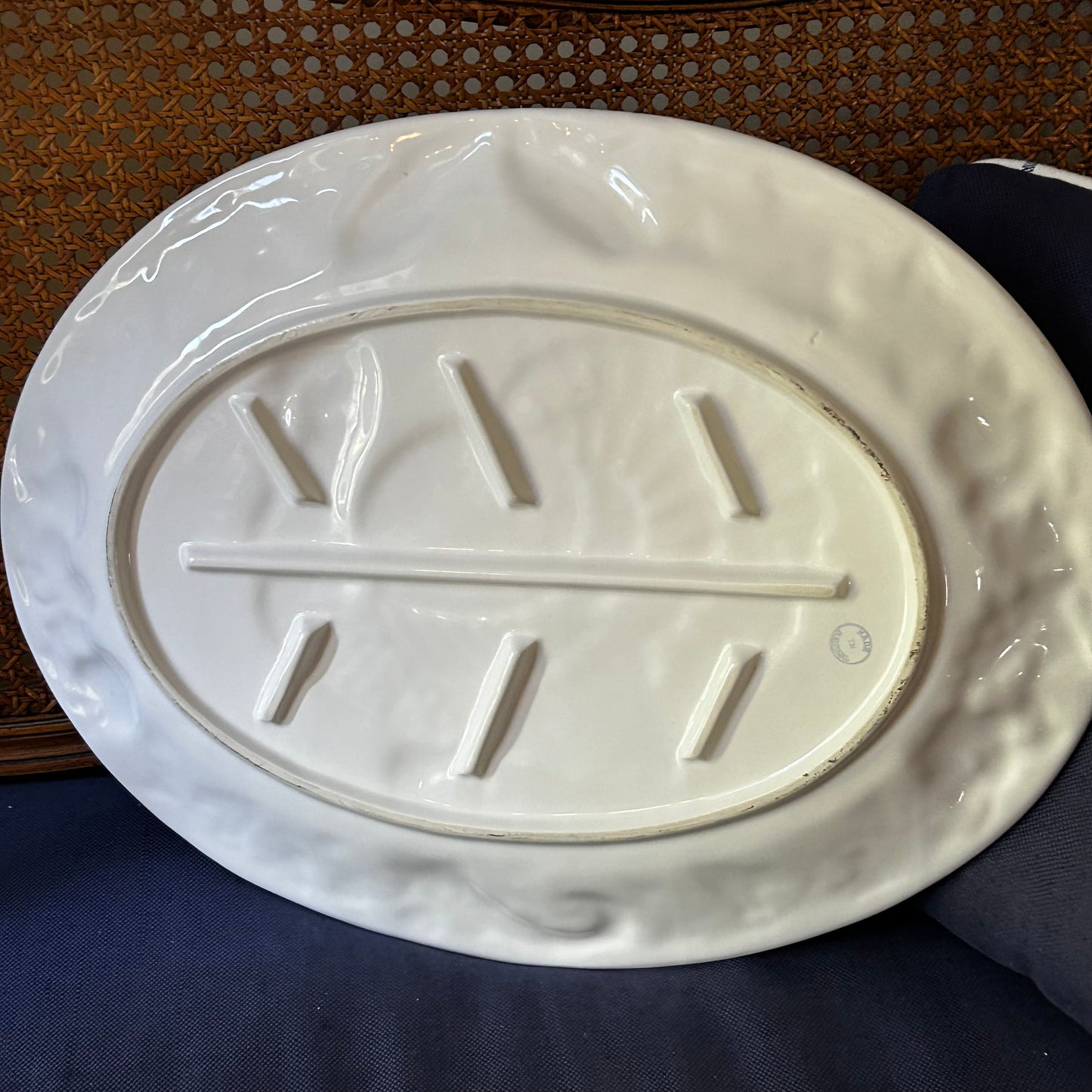 Massive white oval turkey holiday platter, 19 x 15 made in Portugal