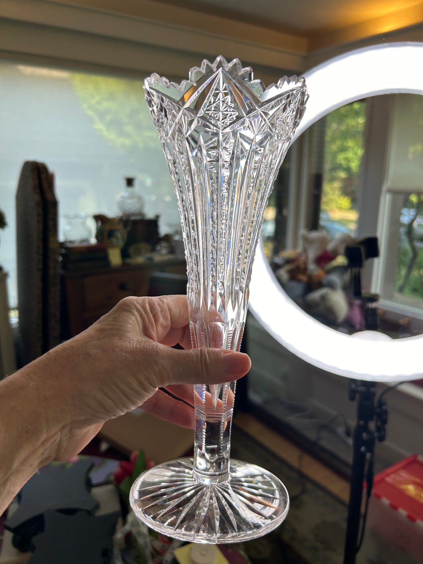 Live9/10 Brilliant cut Crystal Vase 10” Tall