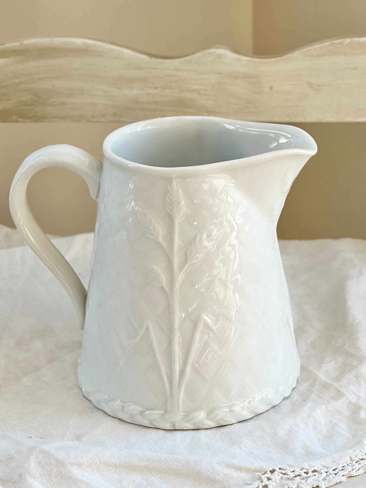 Royal Worcester “Gourmet” Porcelain Pitcher - 32 oz, 5.5” tall