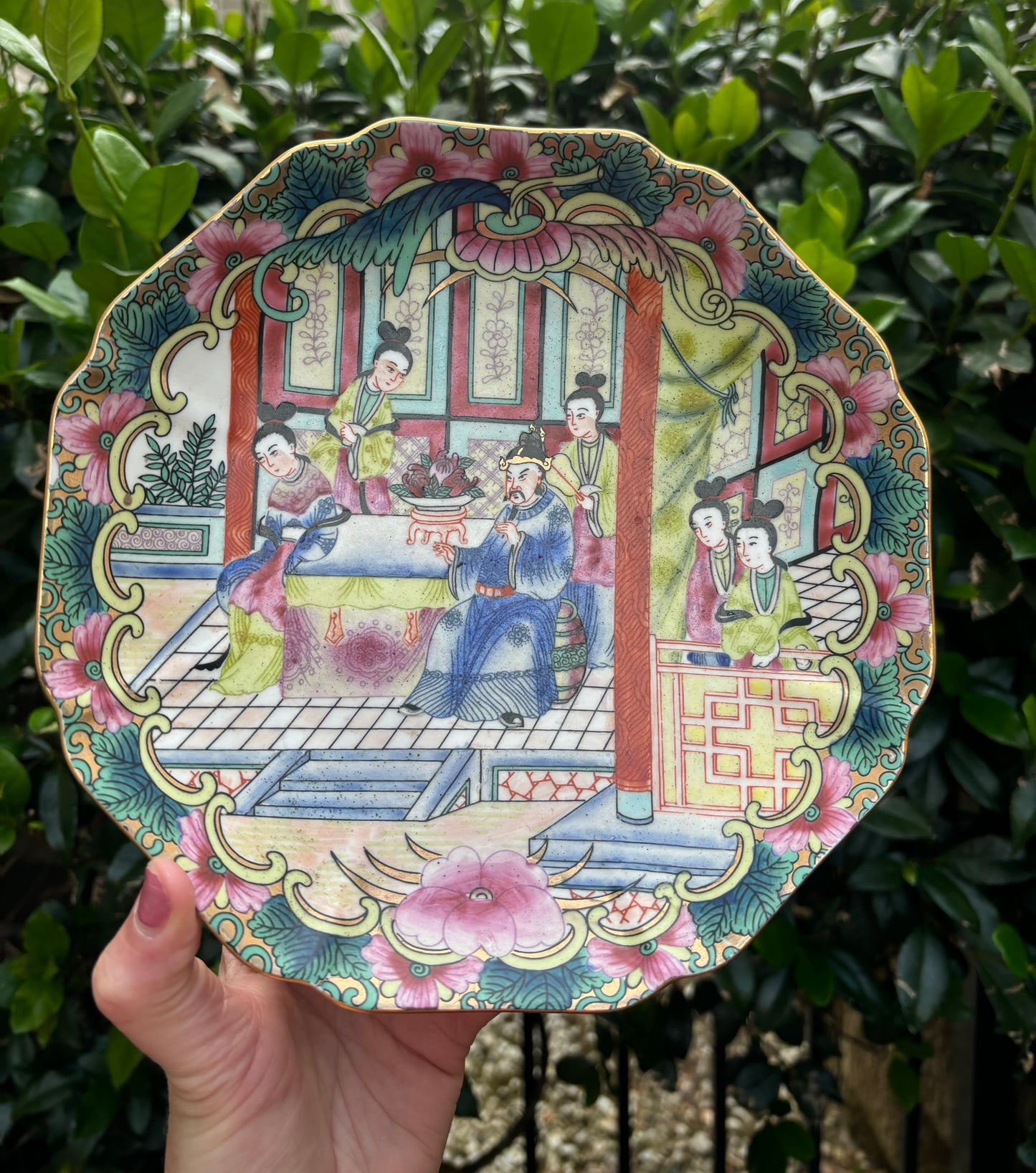 Famille Rose collectible plate- As is!