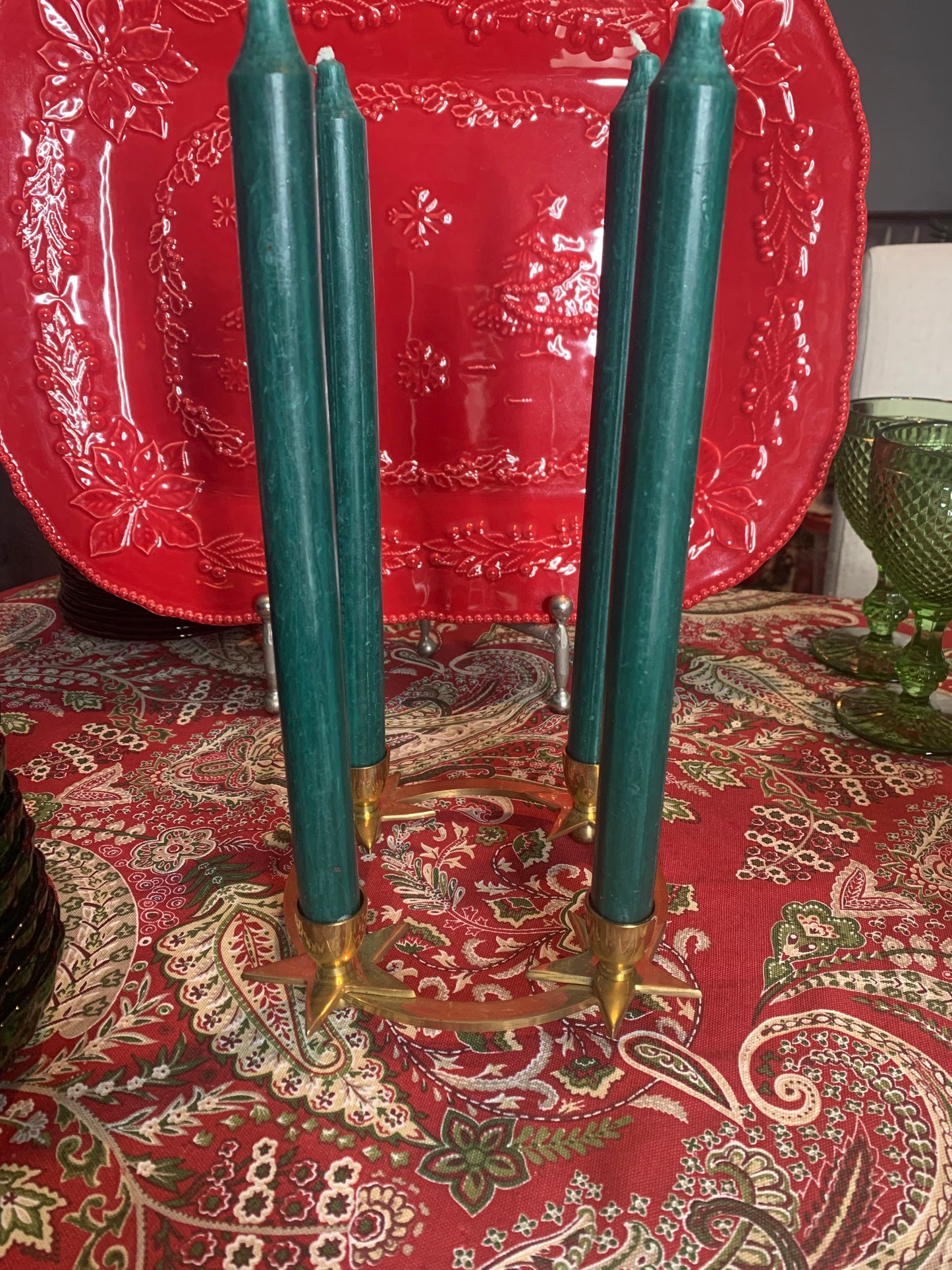 Brass Advent Wreath Candle Holder