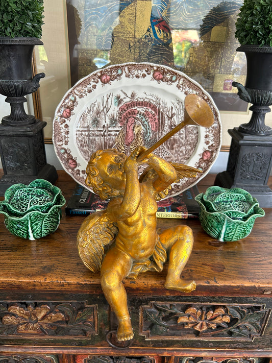 Italian Gold Cherub with Horn