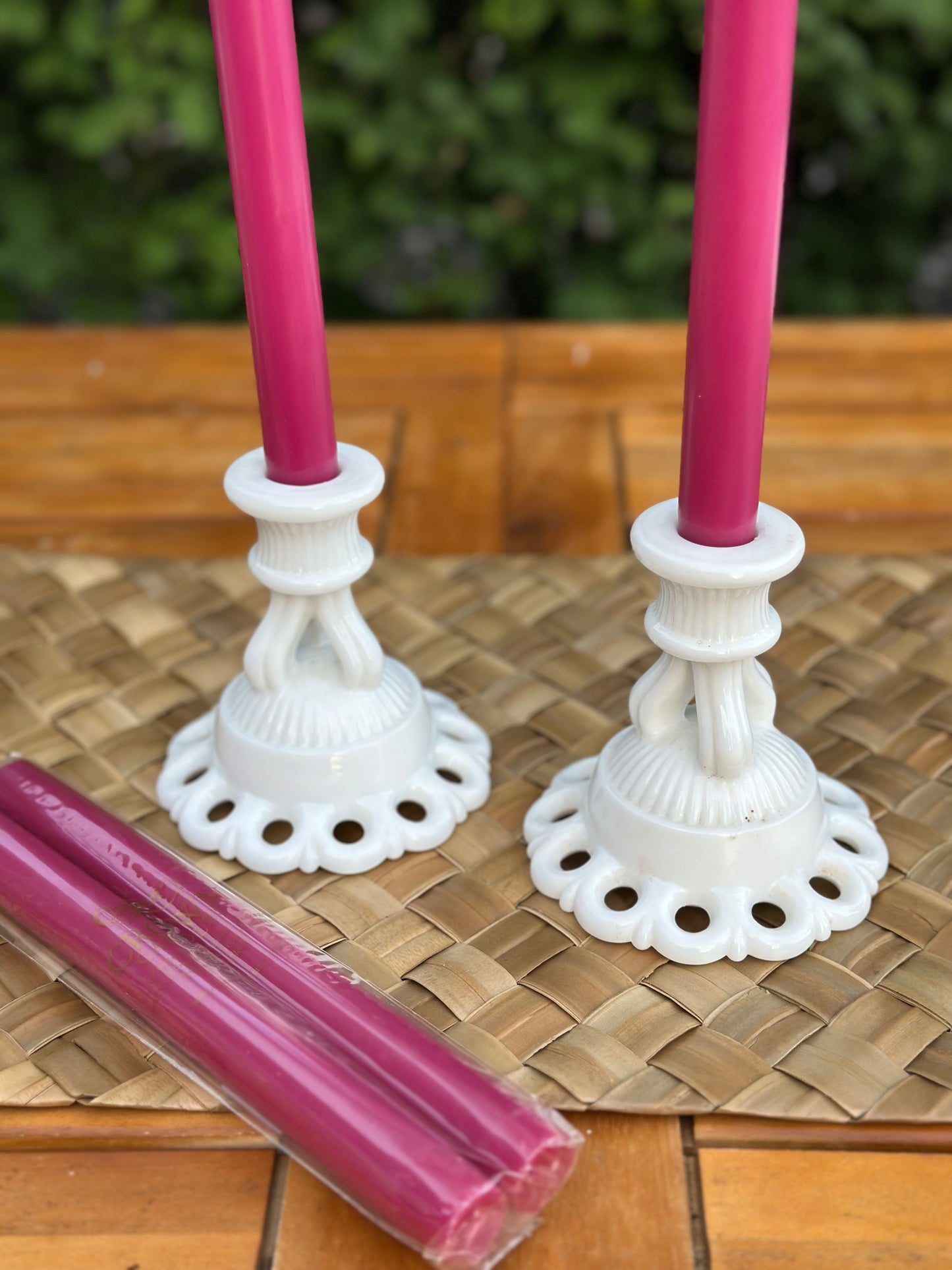 Straight Taper 10" Candles in Fuchsia - 2 Candles Per Package