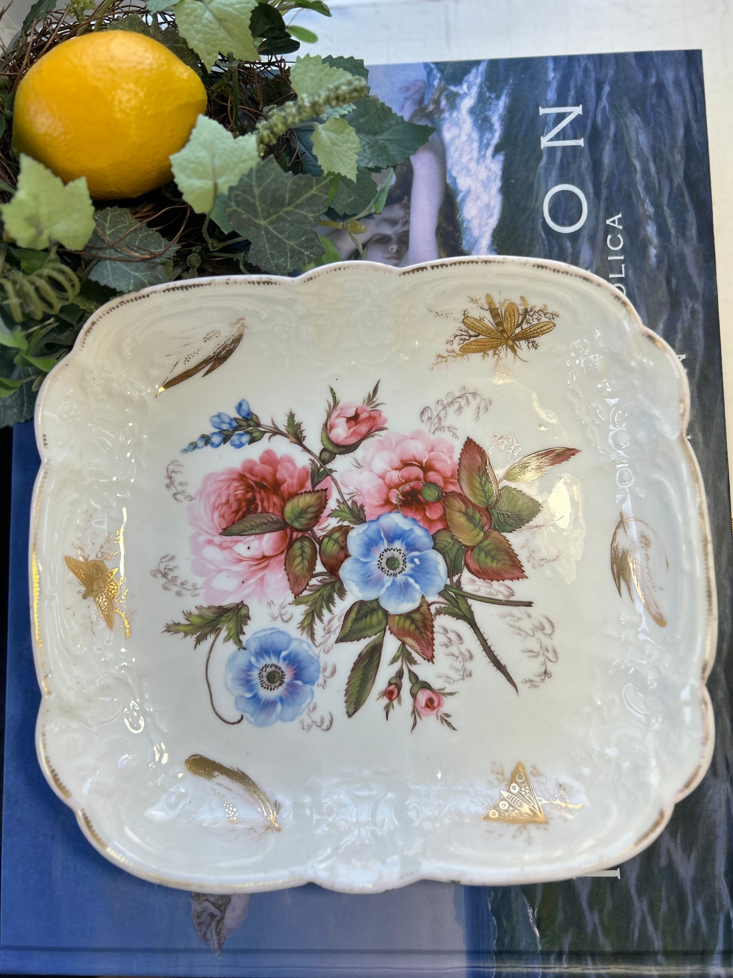 Gorgeous Hand Painted Antique English Decorative Plate 19thC.