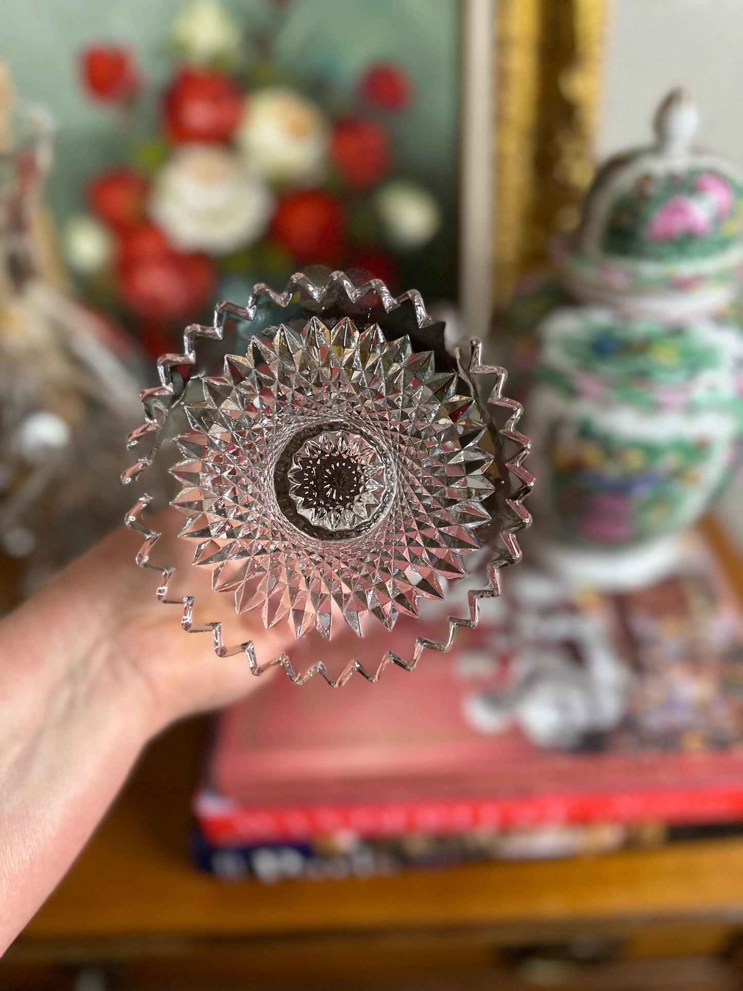 BEAUTIFUL Vintage Glass Pedestal Compote