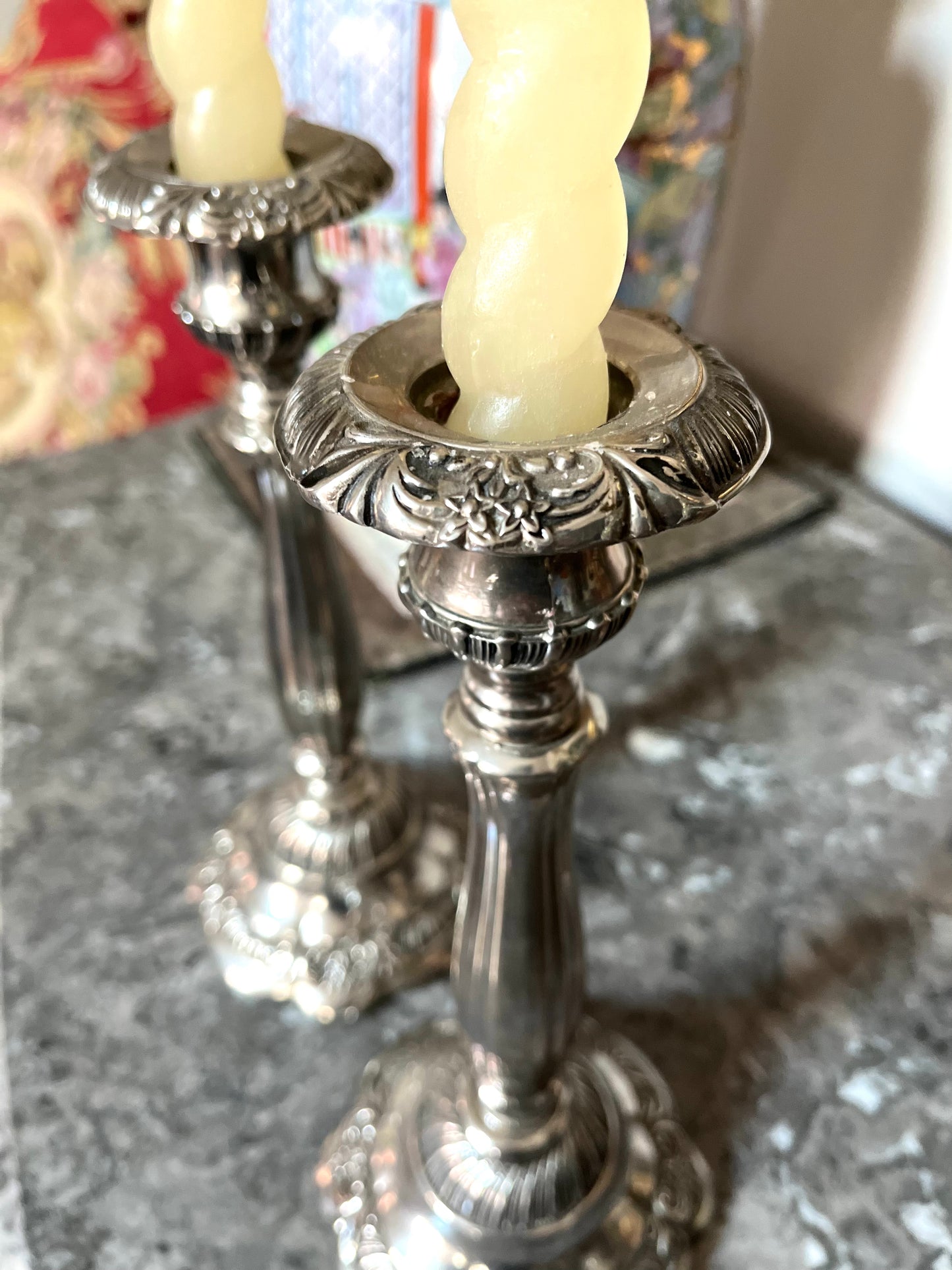 Lovely Godinger For Neiman Marcus Silver Plated Candlesticks