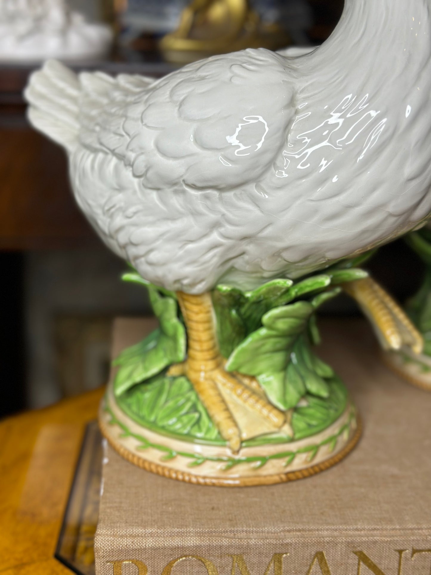 FITZ & FLOYD XLARGE DUCK PAIR, 12" TALL, 11" WIDE