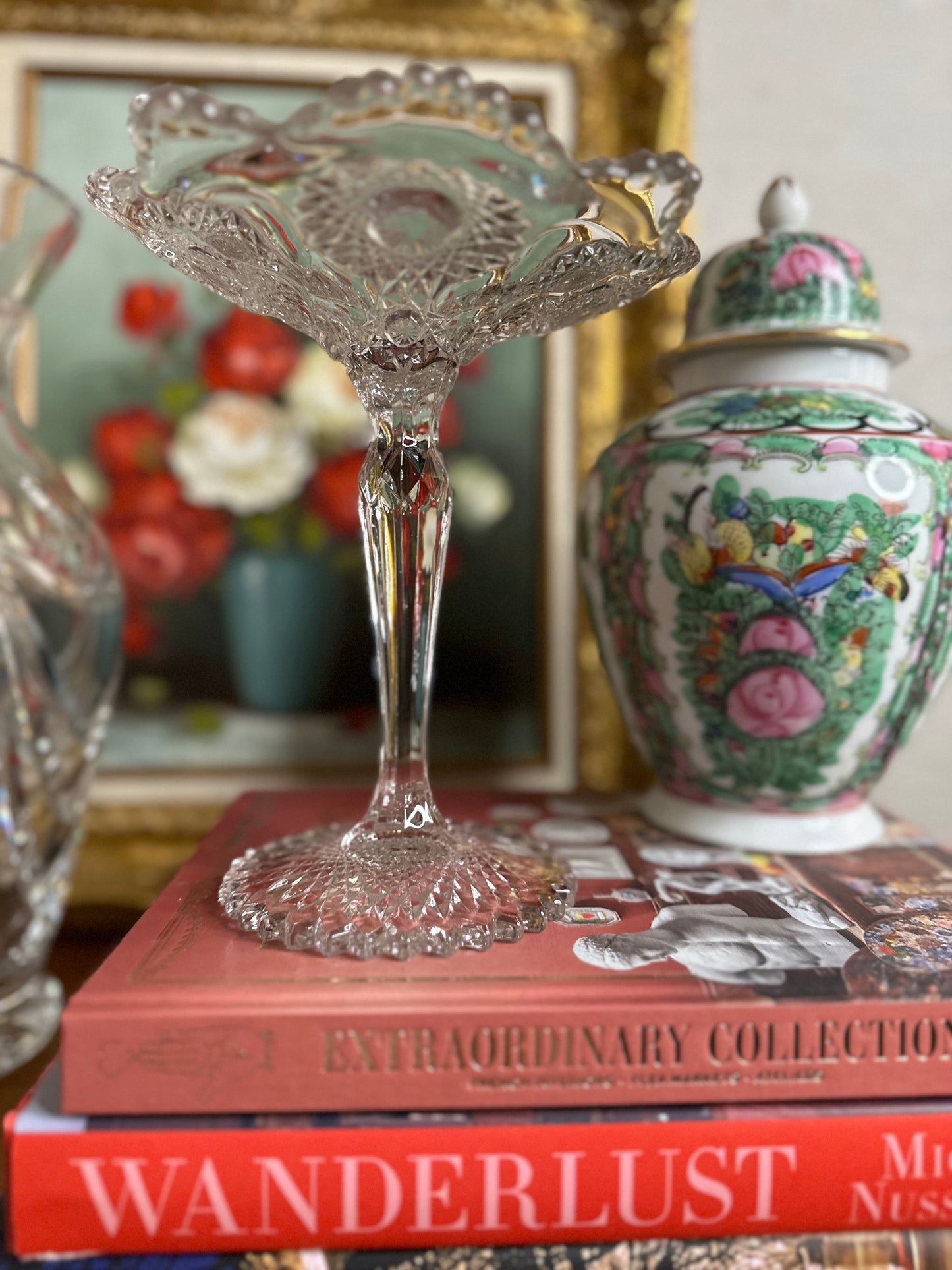 BEAUTIFUL Vintage Glass Pedestal Compote