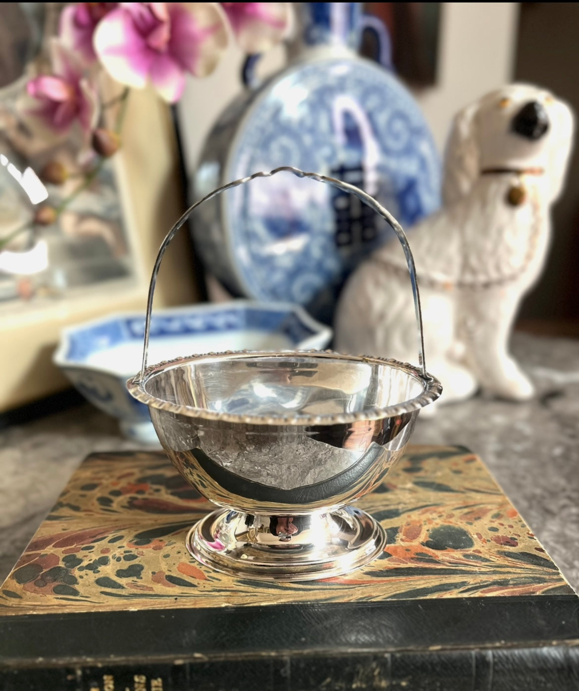 Sweet Little Antique Early 1900’s English Silver Plated Sugar Bowl/Trinket Dish