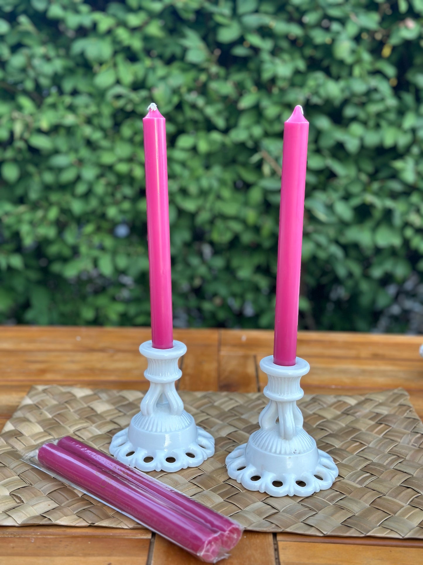 Straight Taper 10" Candles in Fuchsia - 2 Candles Per Package