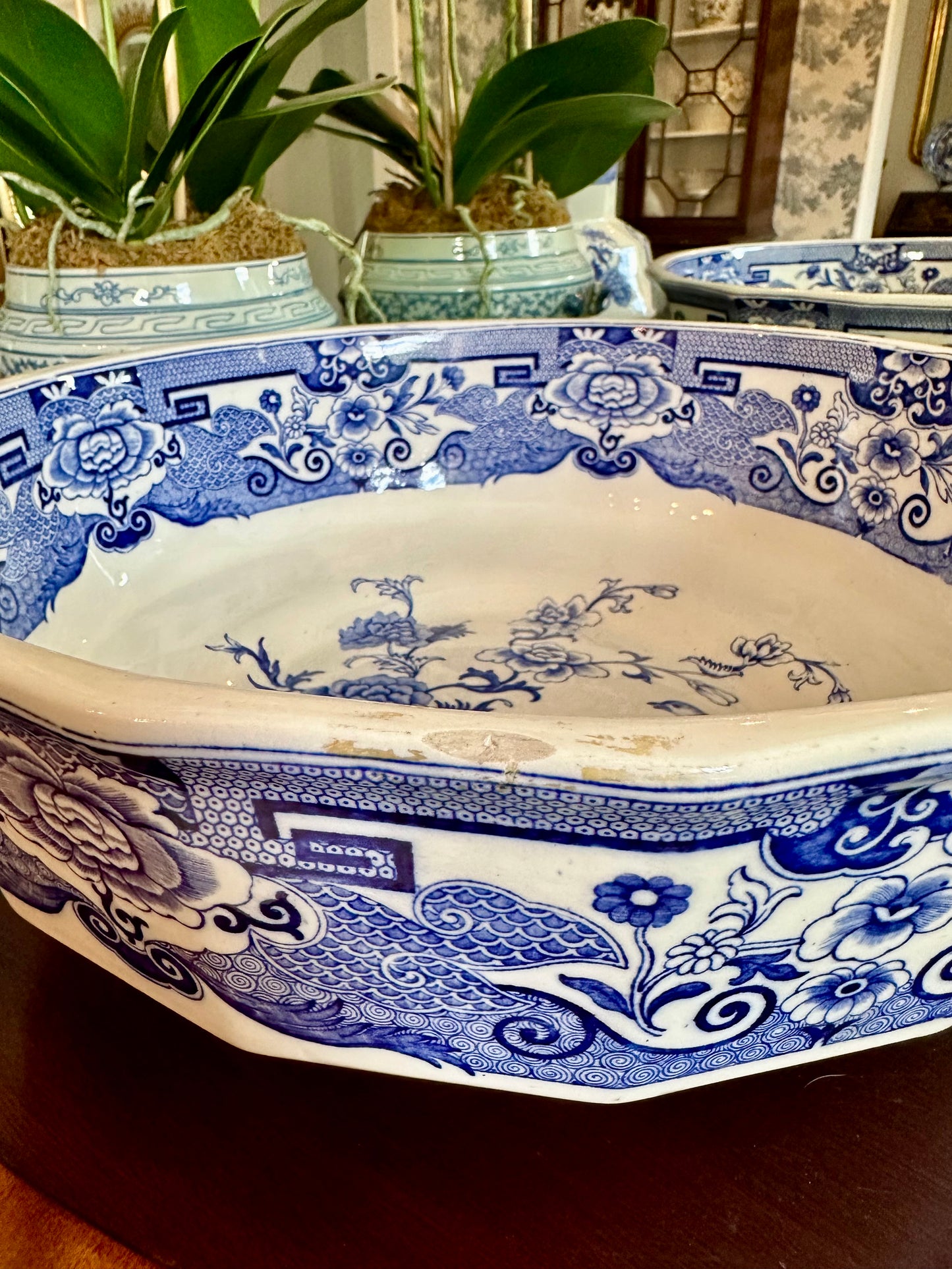 Fabulous Rare to Find 19thc Masons English Transferware Pitcher & Bowl