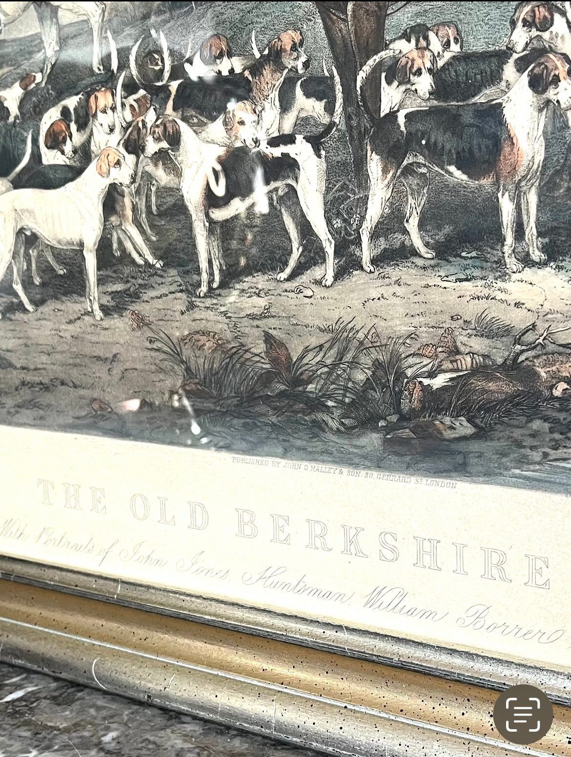 Incredible Antique 1900-1909 Original Color Engraving Of John Goode Famous Painting “Old Berkshire Hunt”