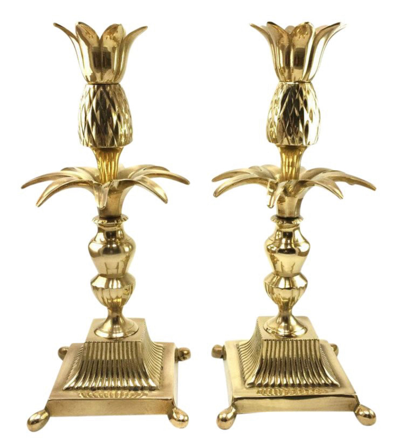 Vintage Brass Mottahedeh Candlesticks Stunning 