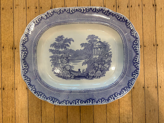 Gorgeous Huge Antique Lavender Platter by Rorstrand 17” by 14” c.1840-1860