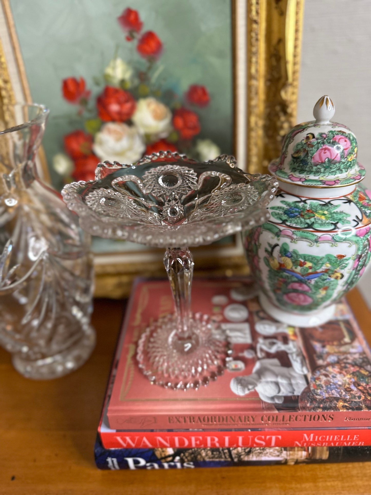 BEAUTIFUL Vintage Glass Pedestal Compote