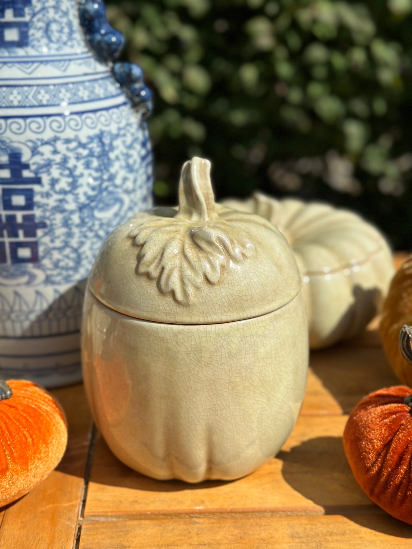 Ceramic Cream Pumpkin Jars (Sold Separately)