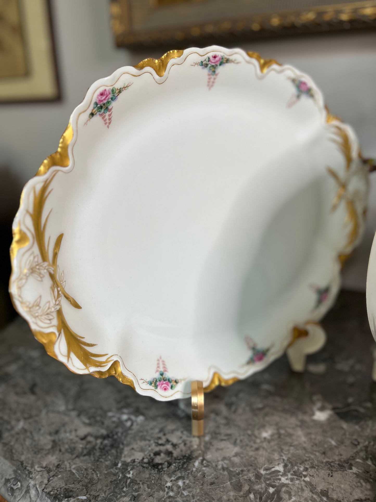 Gorgeous Antique Turn of 20th Century Haviland France 4 Platter Set With 3 Bonus Dinner Plates