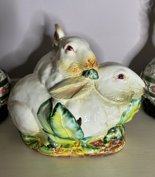 Magnificent Large Bunnies, 12” tall 12” wide - Pristine