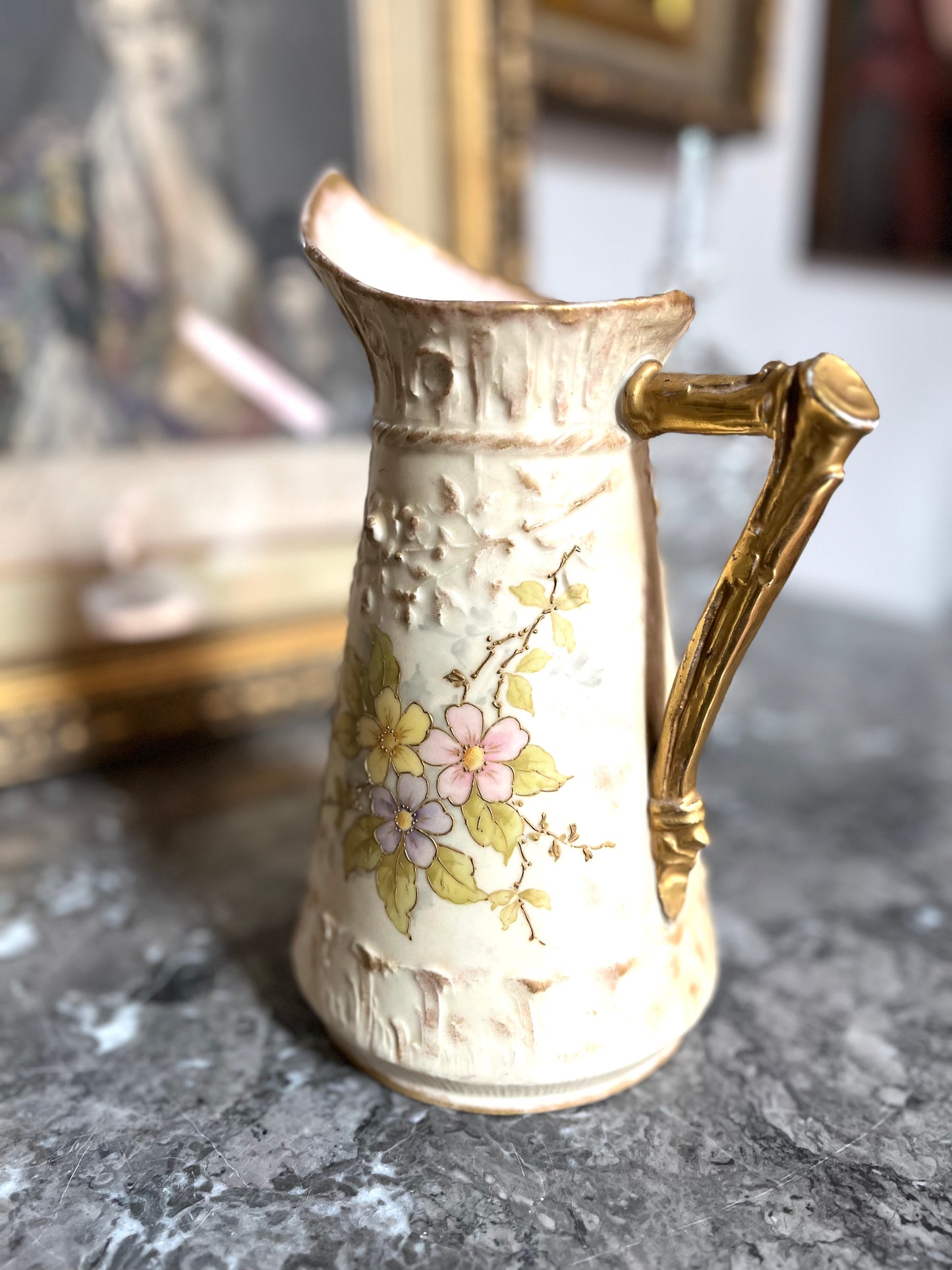 Gorgeous Antique 1860-1894 Austrian Porcelain Stellmacher Pitcher/Vase