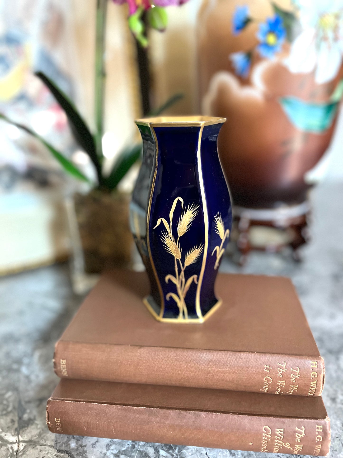 Beautiful Small Czech Porcelain Vintage Gilded Bud Vase