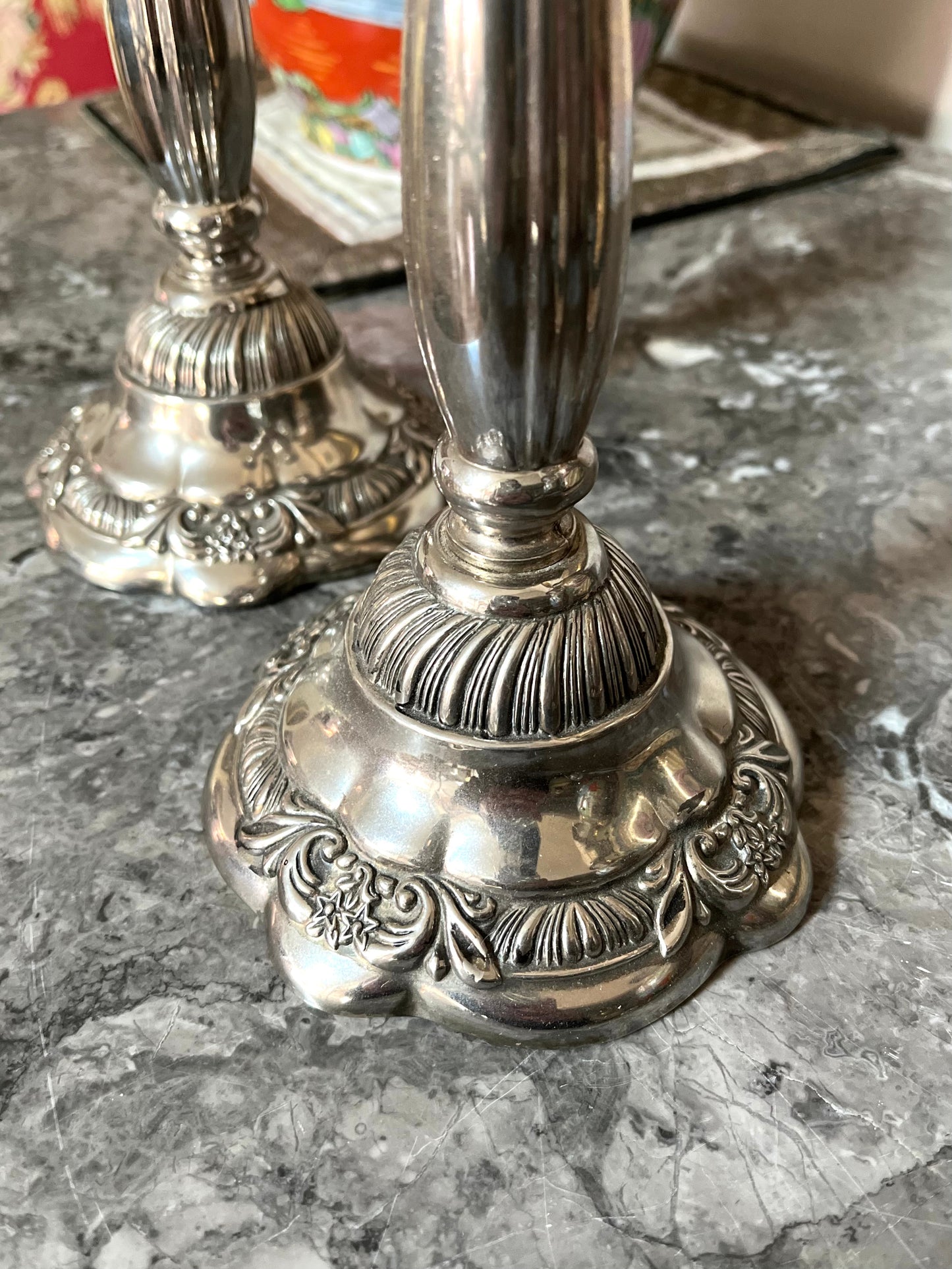 Lovely Godinger For Neiman Marcus Silver Plated Candlesticks