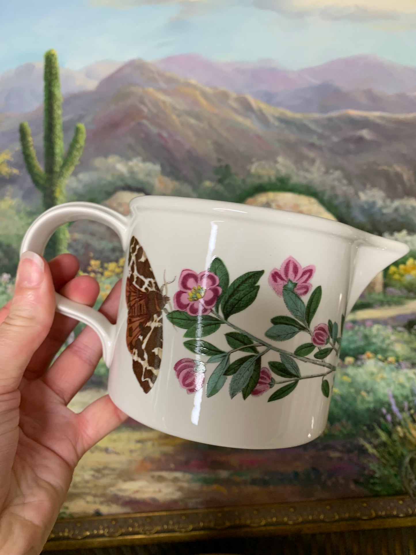 Portmeirion Botanic Garden small pitcher with flowers and butterflies - Excellent condition!