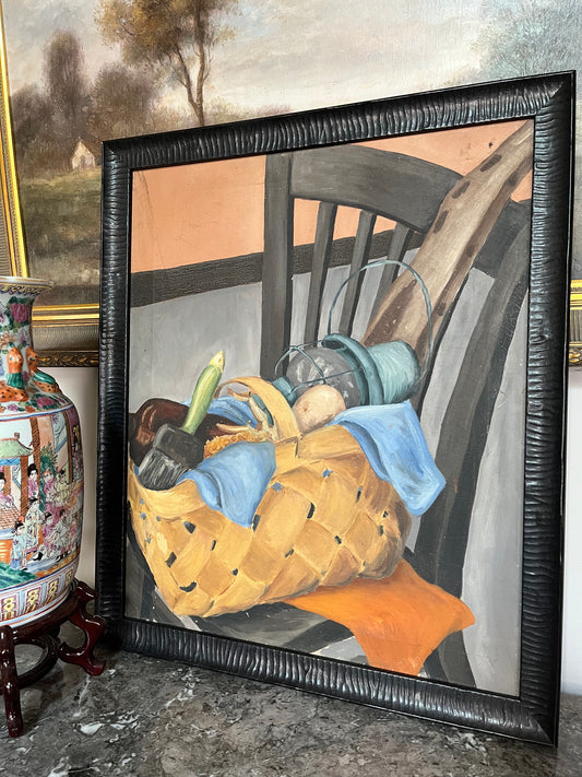 Beautifully Painted Striking Unique Vintage Still Life Original Oil Painting