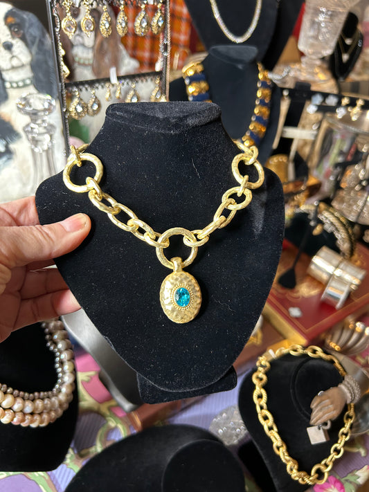 Blue Stone Vermeil Necklace