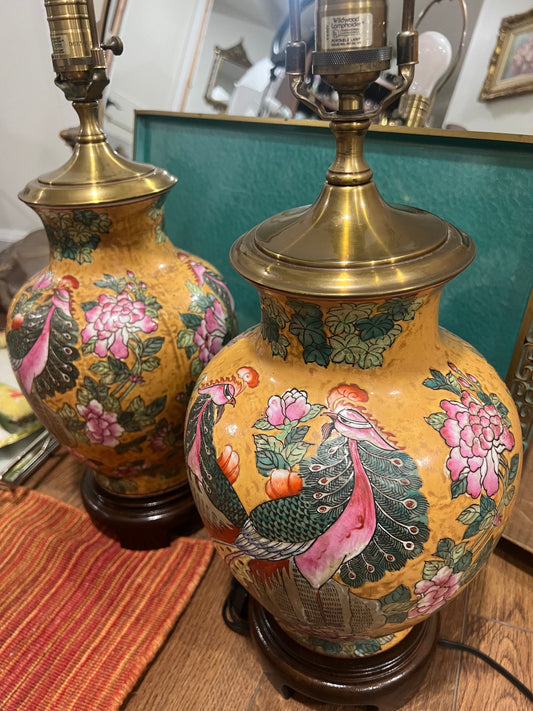 For Maria - Pair of Designer Wildwood Chinoiserie Lamps