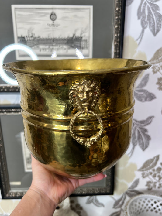 For Carmen - Brass Lions Head Planter - Live Sale 12/17