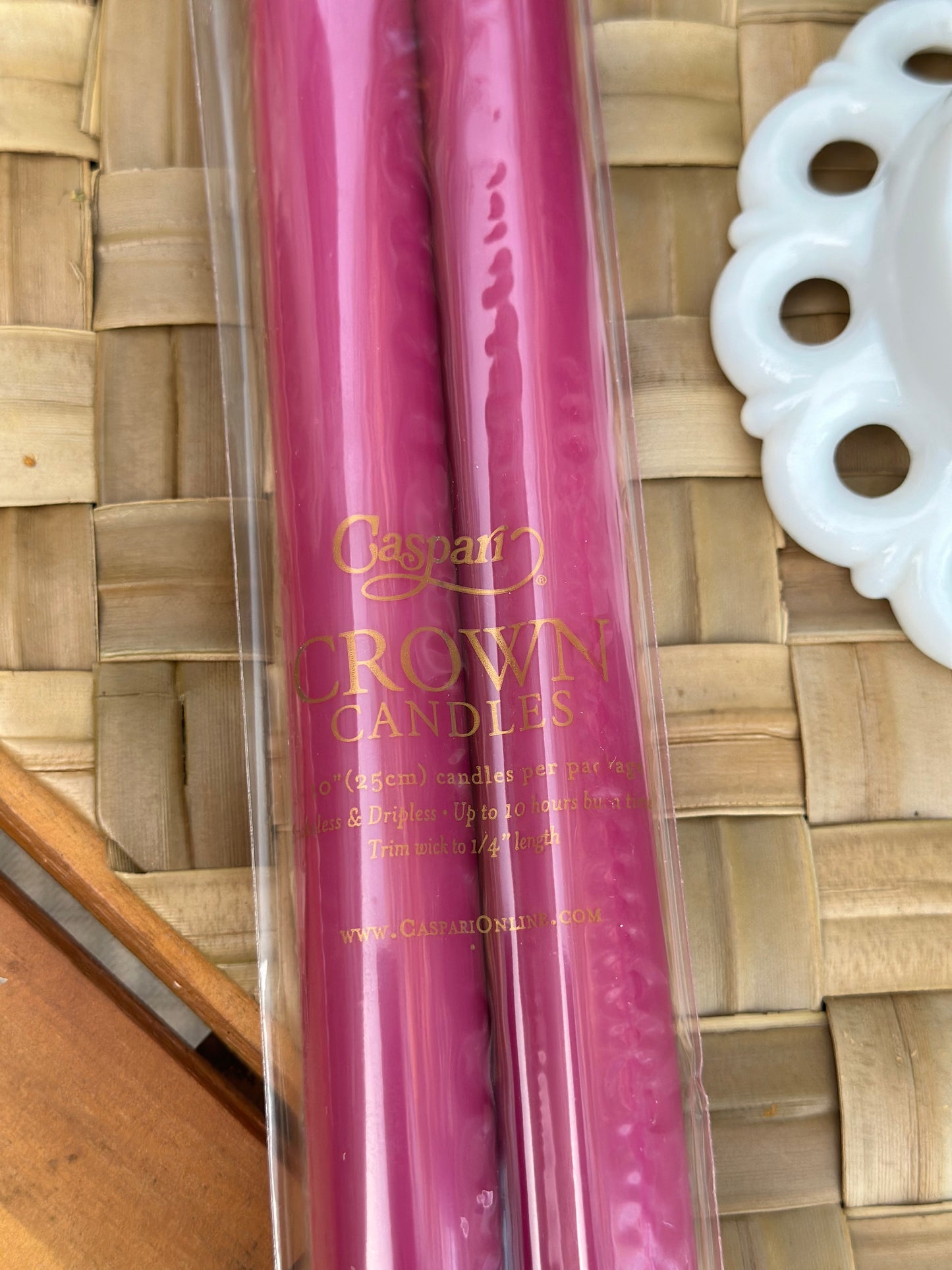 Straight Taper 10" Candles in Fuchsia - 2 Candles Per Package