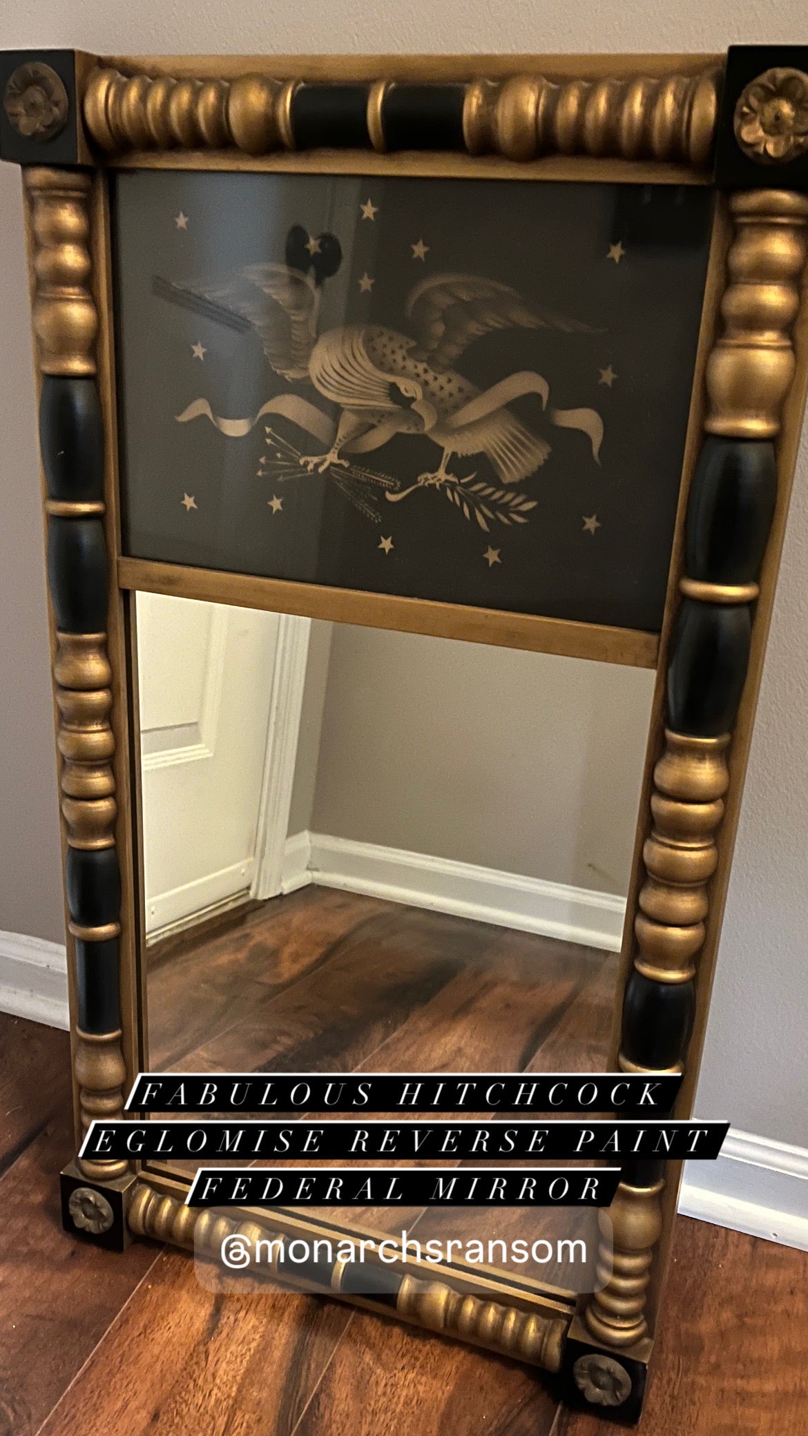 Elegant And Classic Federal Eagle Hitchcock Mirror