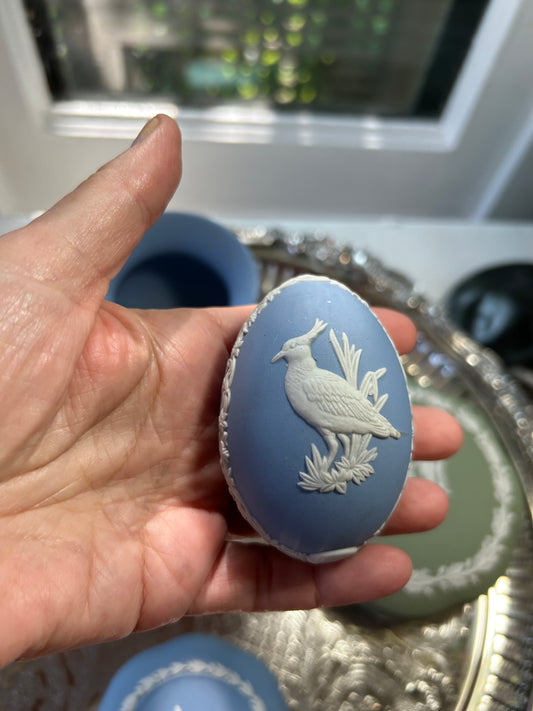 Wedgwood Blue Jasperware Egg 3”