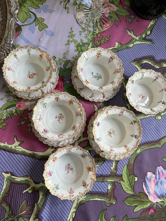 Set of Four German Dresden pot de cremes/Ramekins with saucers and Two extra cups without saucers reserved for S J_leone