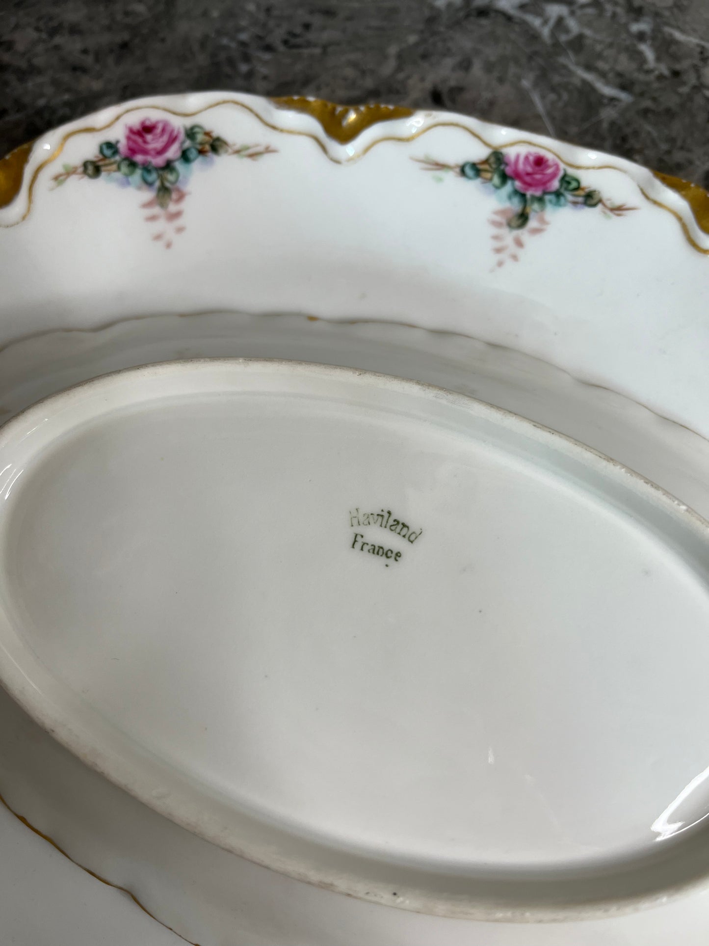 Gorgeous Antique Turn of 20th Century Haviland France 4 Platter Set With 3 Bonus Dinner Plates